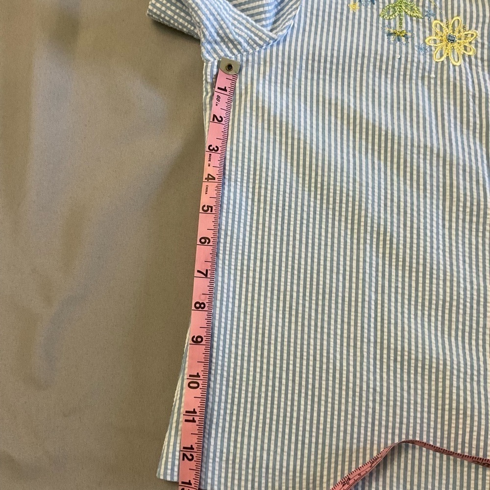 Vtg Alfred Dunner Capri Set Blue/White Stripe Seersucker Grandmacore Size 10P - Picture 9 of 16